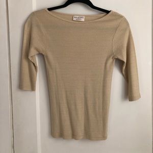 Michael Stars gold 3/4 sleeve top